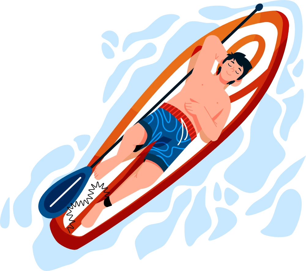 Relaxen op sup board